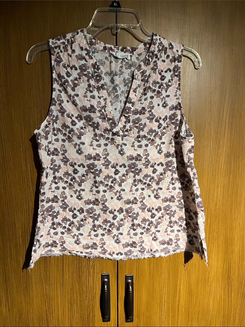 Carve Designs Floral Print Sleeveless Tank Top - Pink, Brown